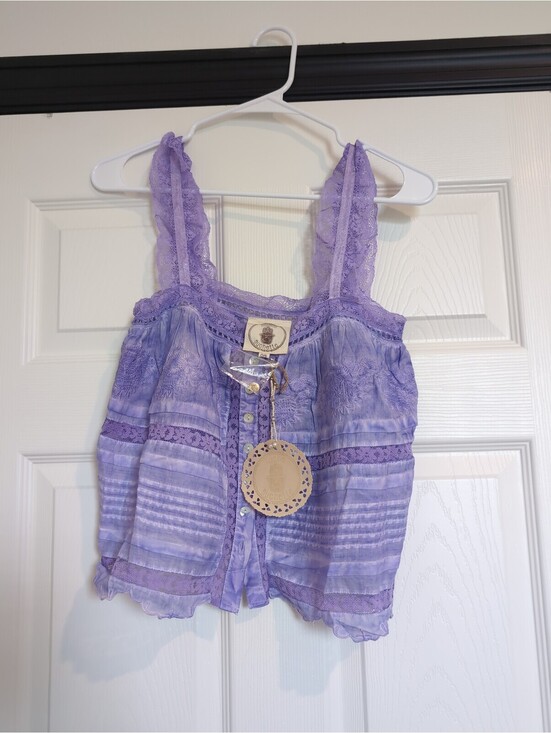 Tops - Lavender Lace-Trim Women’s Tank Top Muche et Muchettte